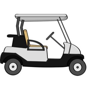 How does the battery system work in an electric golf cart?